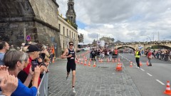 August 2025: Die Finals in Dresden, hier Henry Graf, der neue Deutsche Meister im Triathlon, auf der Laufstrecke